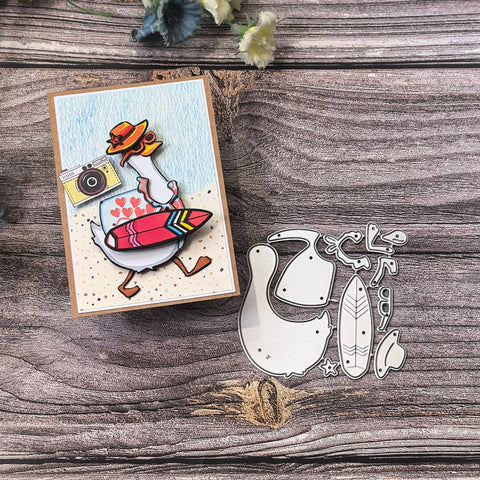 Inlovearts Beach Travel Duck Cutting Dies