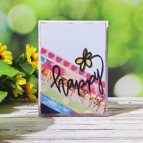 Inlovearts Happy Word Flower Cutting Dies