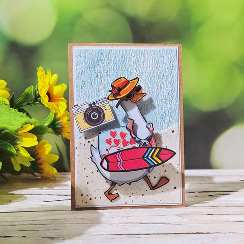 Inlovearts Beach Travel Duck Cutting Dies