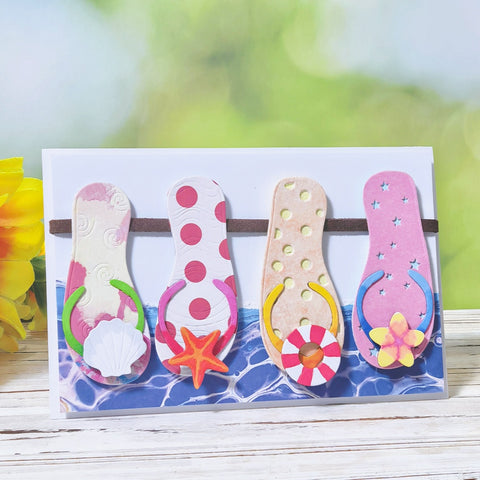 Inlovearts Four Beach Slippers Cutting Dies