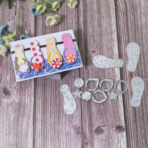 Inlovearts Four Beach Slippers Cutting Dies