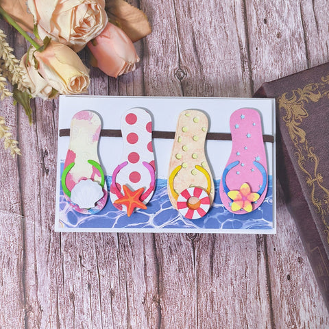 Inlovearts Four Beach Slippers Cutting Dies