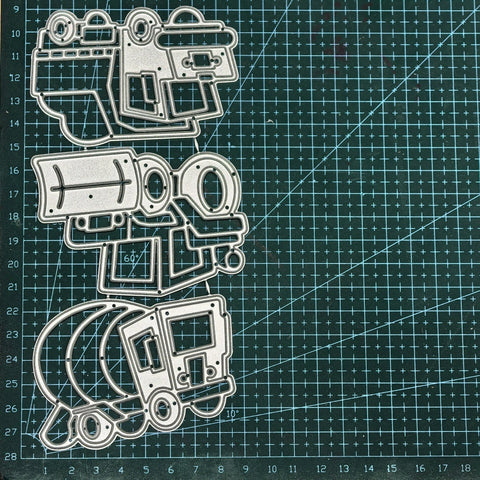 Inlovearts Three Construction Vehicles Cutting Dies