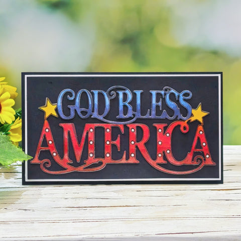 Inlovearts GOD BLESS AMERICA Cutting Dies