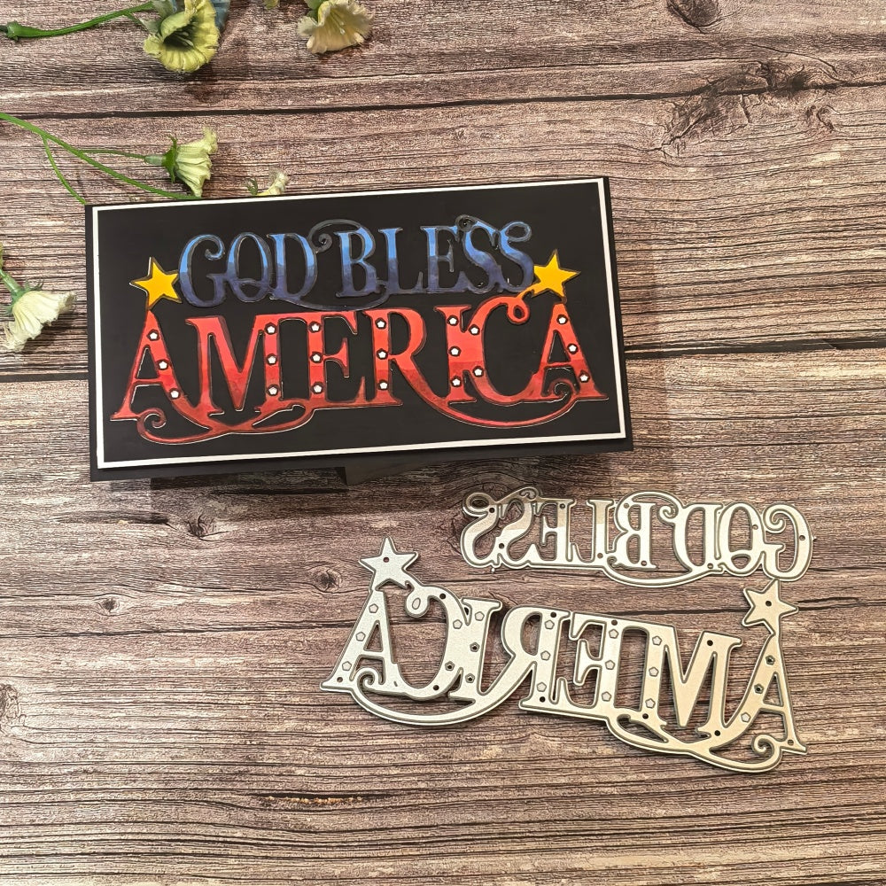 Inlovearts GOD BLESS AMERICA Cutting Dies