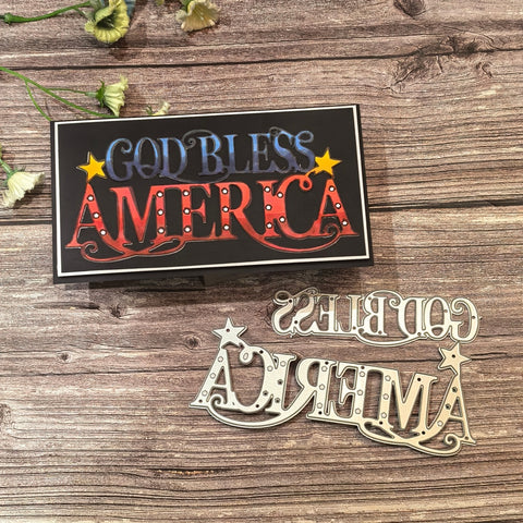 Inlovearts GOD BLESS AMERICA Cutting Dies