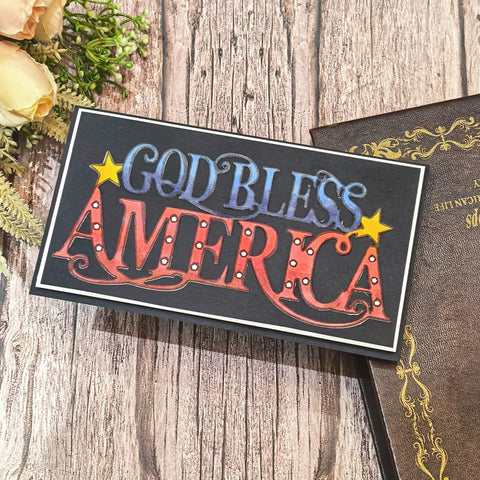 Inlovearts GOD BLESS AMERICA Cutting Dies