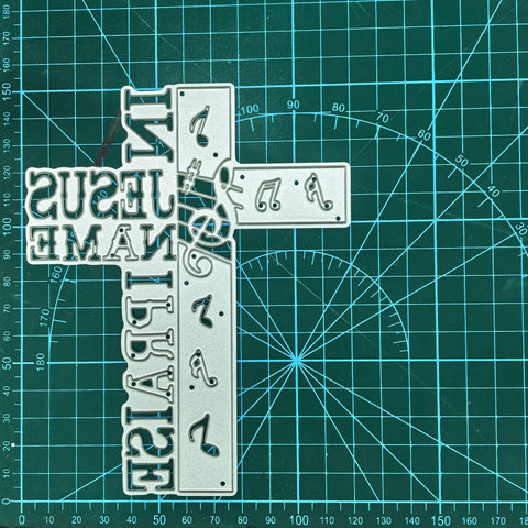 Inlovearts IN JESUS NAME I PRAISE Music Cross Cutting Dies