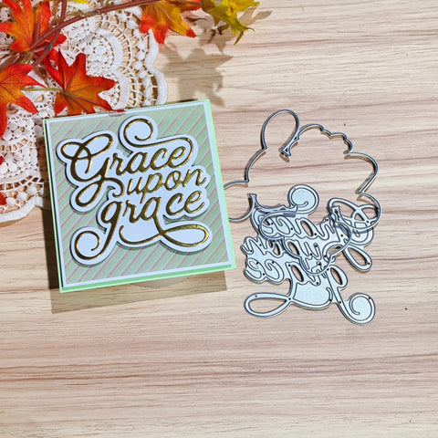 Inlovearts Grace upon grace Word Cutting Dies