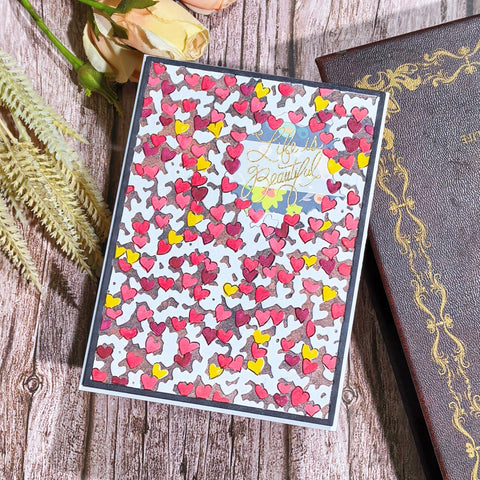 Inlovearts Hearts Background Board Cutting Dies