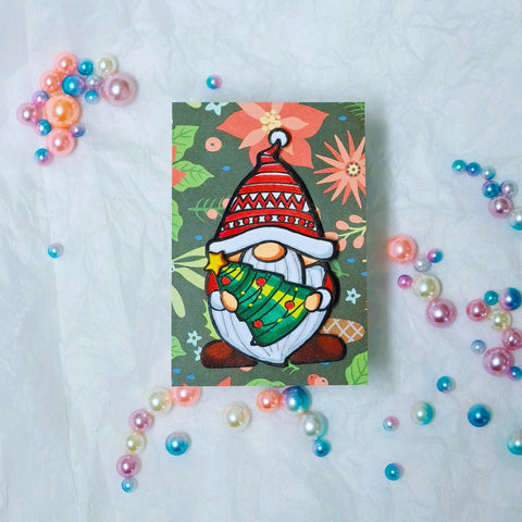 Inlovearts Gnome Holding Christmas Tree Cutting Dies