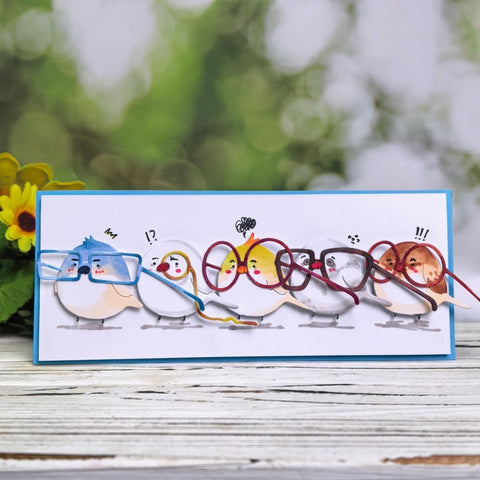 Inlovearts Birds Wearing Glasses Cutting Dies