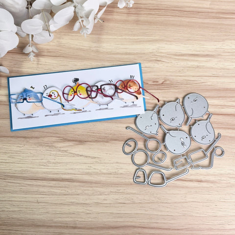 Inlovearts Birds Wearing Glasses Cutting Dies