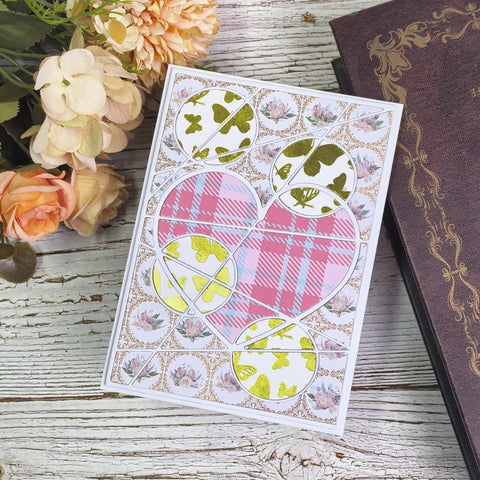 Inlovearts Heart and Circle Background Board Cutting Dies