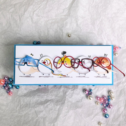 Inlovearts Birds Wearing Glasses Cutting Dies