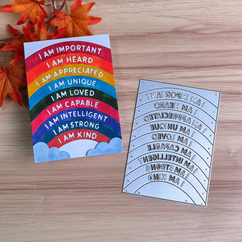 Inlovearts Rainbow Affirmations Cutting Dies