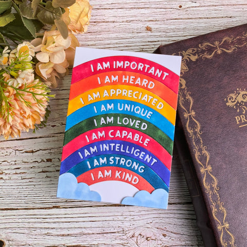 Inlovearts Rainbow Affirmations Cutting Dies