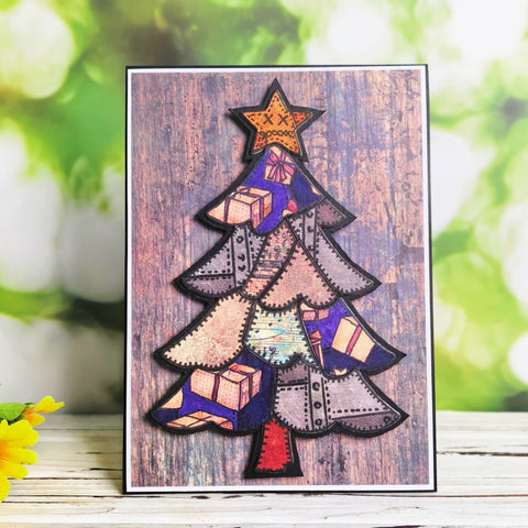 Inlovearts Christmas Tree with Christmas Lights Cutting Dies