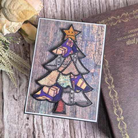 Inlovearts Christmas Tree with Christmas Lights Cutting Dies