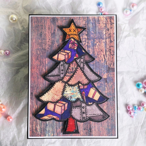 Inlovearts Christmas Tree with Christmas Lights Cutting Dies
