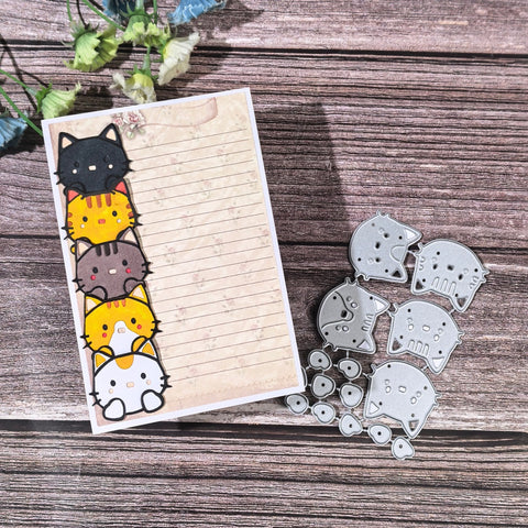 Inlovearts Christmas Tree with Cartoon Cats Cutting Dies