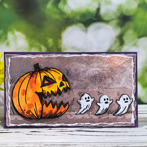 Inlovearts Pumpkin Chasing Ghosts Cutting Dies