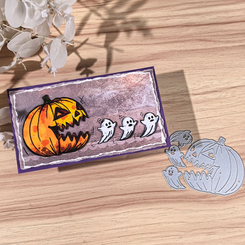 Inlovearts Pumpkin Chasing Ghosts Cutting Dies