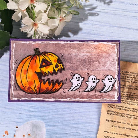 Inlovearts Pumpkin Chasing Ghosts Cutting Dies