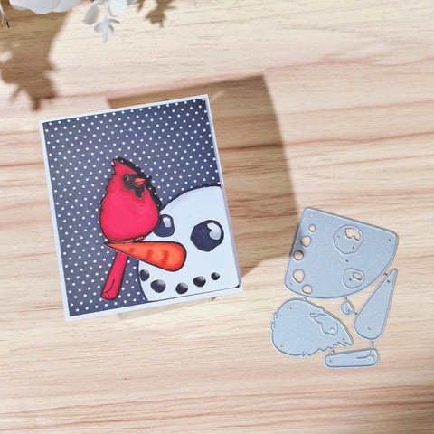 Inlovearts Cardinal on Snowman Cutting Dies
