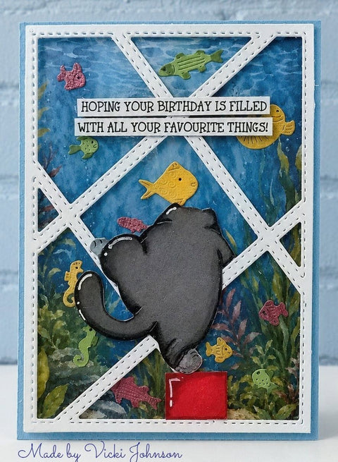 Inlovearts Staggered Lines Background Board Cutting Dies