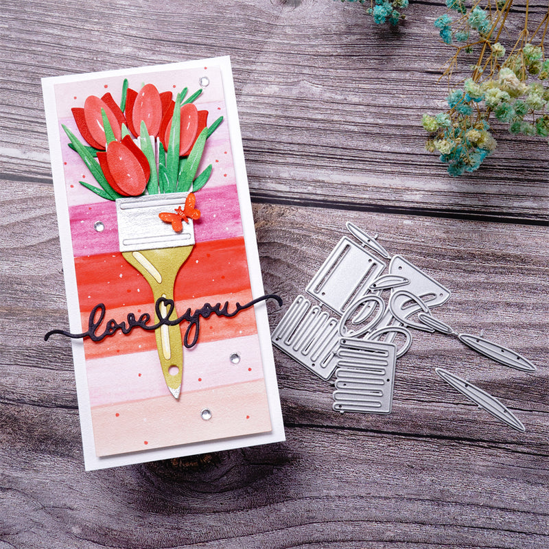 Inloveart Flower Decor Painting Brush Cutting Dies