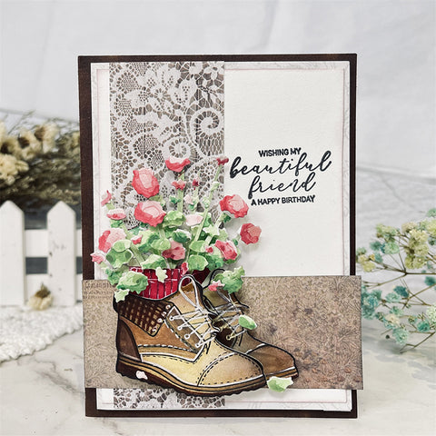 Inloveart Flower and Vintage Boots Cutting Dies