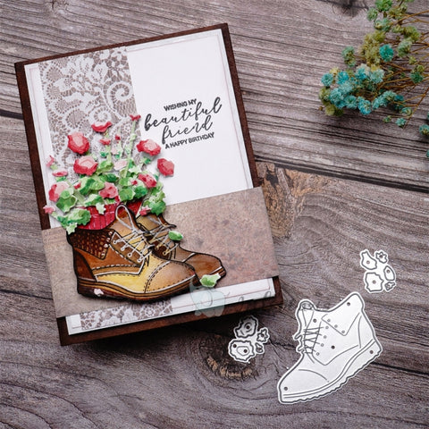 Inloveart Flower and Vintage Boots Cutting Dies