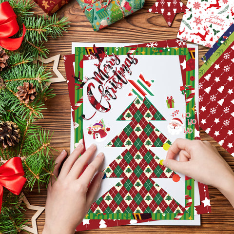 Inlovearts 24PCS 12" Celebrate Christmas Scrapbook & Cardstock Paper