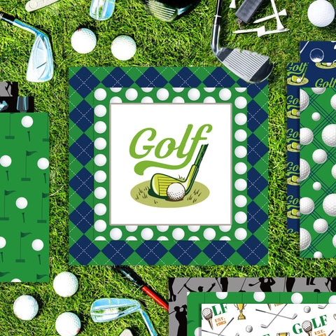 Inlovearts 24PCS 12" Golf Theme Scrapbook & Cardstock Paper