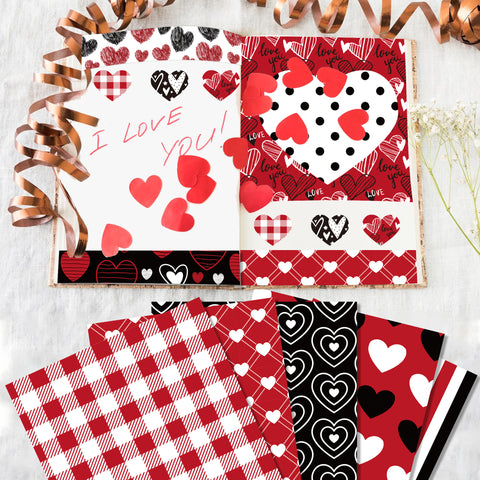 Inlovearts 24PCS 12" Sweet Heart Scrapbook & Cardstock Paper
