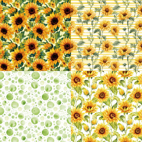 Inlovearts 24PCS 6" Flower in the Sunshine Scrapbook & Cardstock Paper