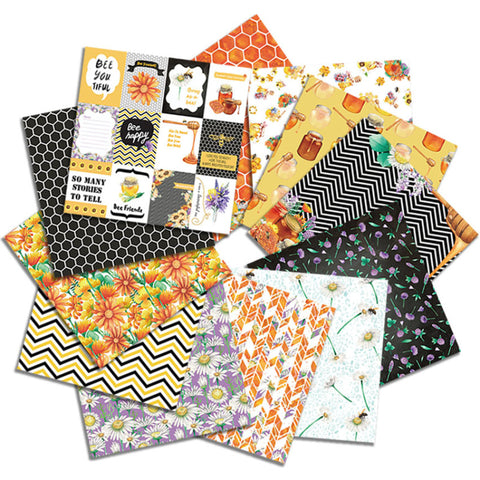 Inlovearts 24PCS 6" Oh Honey Scrapbook & Cardstock Paper