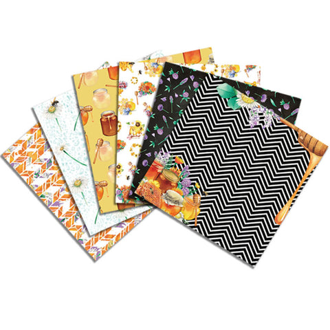 Inlovearts 24PCS 6" Oh Honey Scrapbook & Cardstock Paper