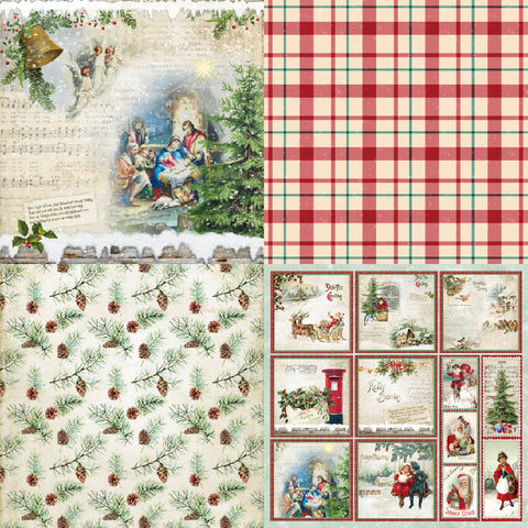 Inlovearts 24PCS 6 Winter Holiday Scrapbook & Cardstock Paper