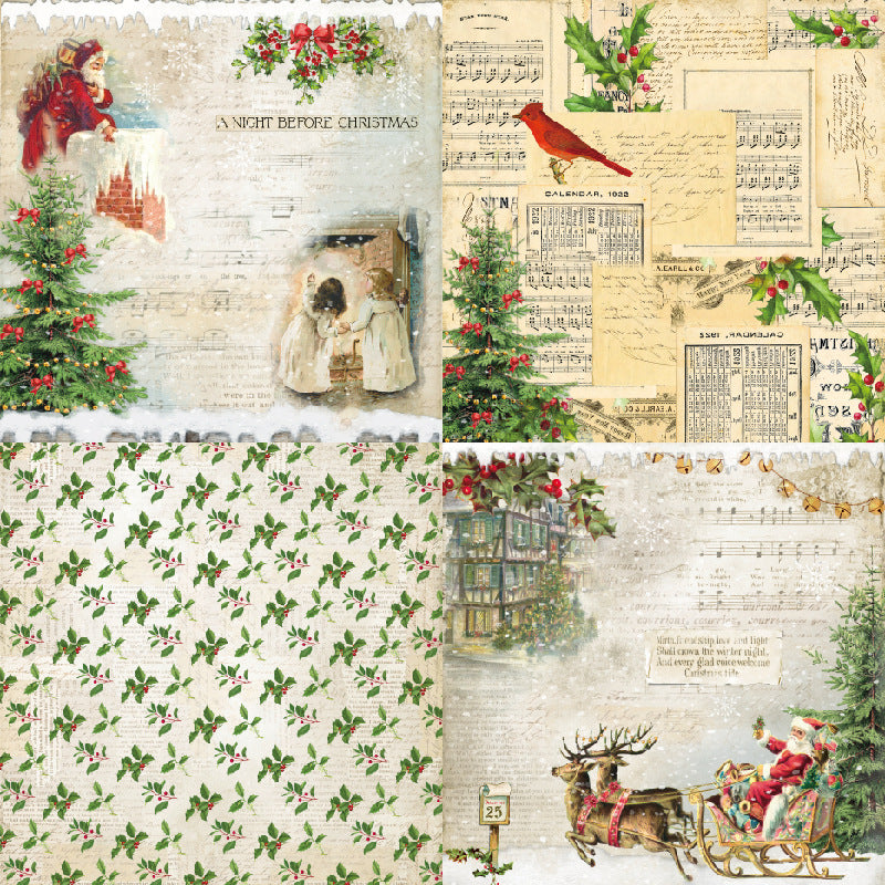 Inlovearts 24PCS 6" Winter Holiday Scrapbook & Cardstock Paper