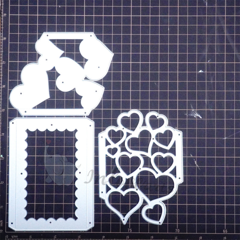Inlovearts 3D Heart Frame Box Cutting Dies