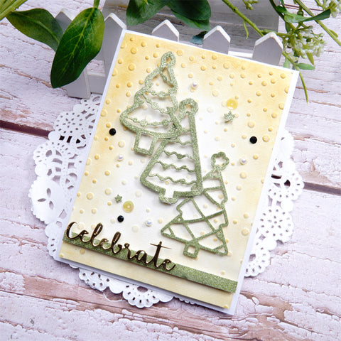 Inlovearts 3pcs Little Christmas Tree Cutting Dies