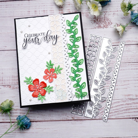 Inlovearts 3pcs Plants Border Cutting Dies