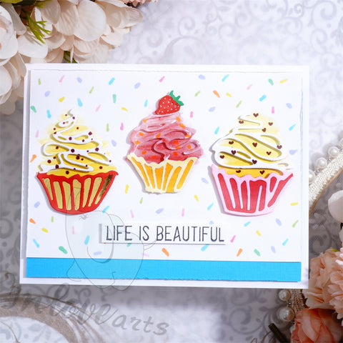 Inlovearts 4pcs Cup Cake Cutting Dies