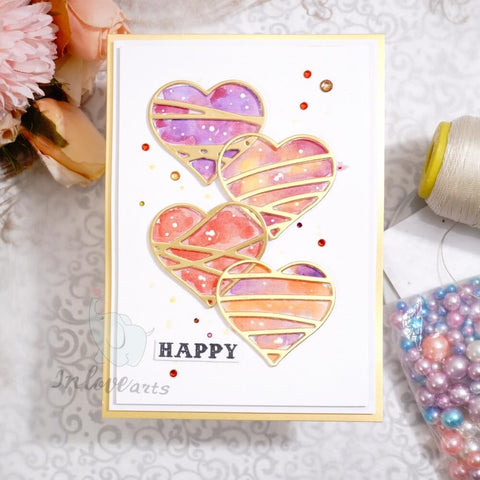 Inlovearts 4pcs Heart Cutting Dies