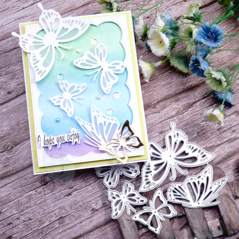 Inlovearts 5pcs Flying Butterflies Cutting Dies