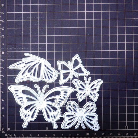 Inlovearts 5pcs Flying Butterflies Cutting Dies