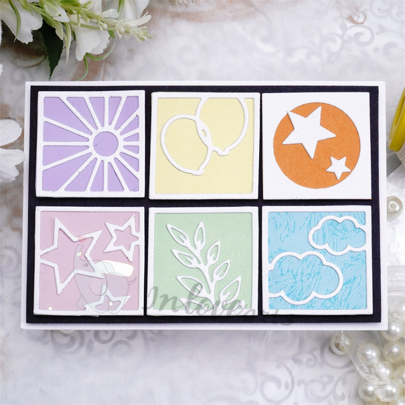 Inlovearts 6pcs Square Border Cutting Dies