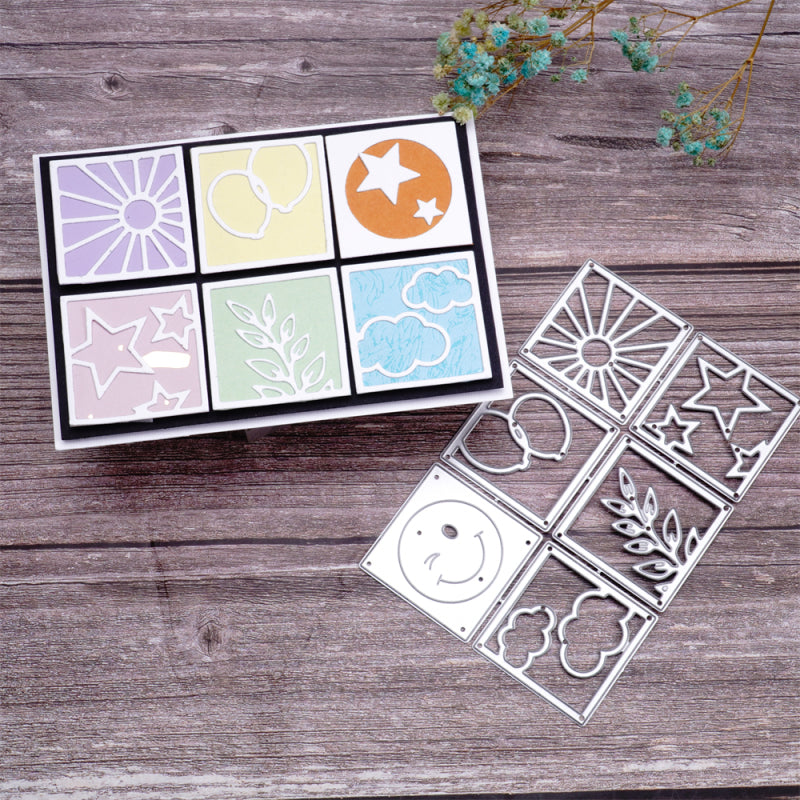 Inlovearts 6pcs Square Border Cutting Dies